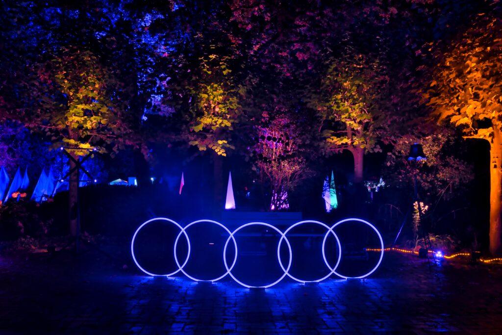 „Flamba Lights“ Lichtshow beim Lichtermeer im Kurpark Laboe