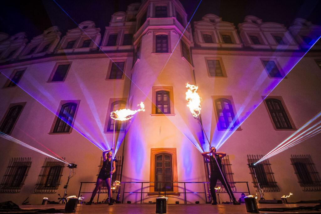 Feuer- und Lasershow zur "Nordlichter" im Schlosspark Celle